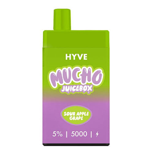 Hyve 5K x MUCHO JuiceBox - Disposable Vape Device - Sour Apple Grape (5 Pack)