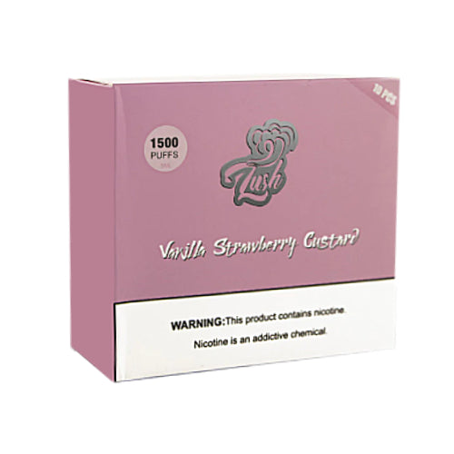 Lush 1500 - Disposable Vape Device - Vanilla Strawberry Custard - 10 Pack