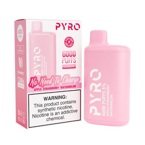 Pyro 6000 - Disposable Vape Device - Apple Strawberry Watermelon (10 Pack)