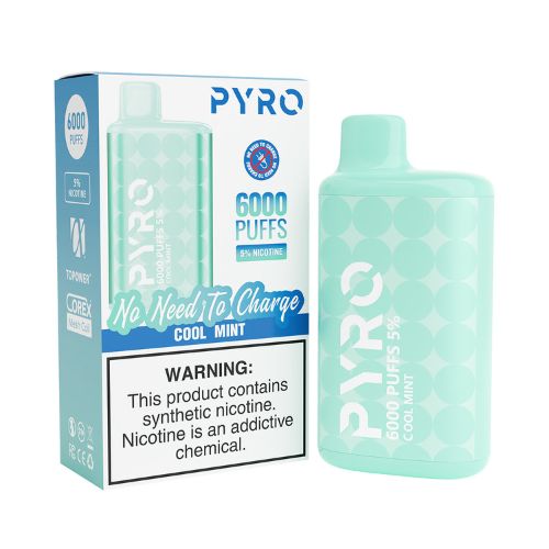 Pyro 6000 - Disposable Vape Device - Cool Mint (10 Pack)