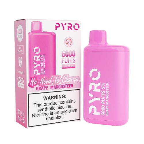 Pyro 6000 - Disposable Vape Device - Grape Mangosteen (10 Pack)