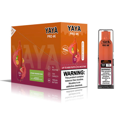 YAYA Pro 4K NTN - Disposable Vape Device - Straw Orange Kiwi - 10 Pack