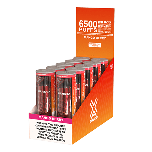 VaporLax Draco - Disposable Vape Device - Mango Berry (10 Pack)  ADV365