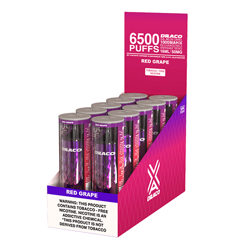 VaporLax Draco - Disposable Vape Device - Red Grape (10 Pack)