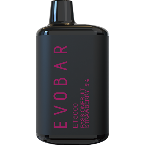 EVOBAR ET5000 Black Edition - Disposable Vape Device - Passionfruit Strawberry (10 Pack)