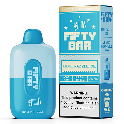 Fifty Bar - Disposable Vape Device - Blue Razzle Ice (10 Pack) ADV365 Fifty Bar - Disposable Vape Device - Blue Razzle Ice (10 Pack) ADV365