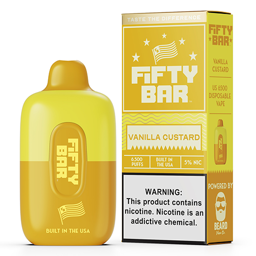 Fifty Bar - Disposable Vape Device - Vanilla Custard (10 Pack) ADV365 Fifty Bar - Disposable Vape Device - Vanilla Custard (10 Pack) ADV365