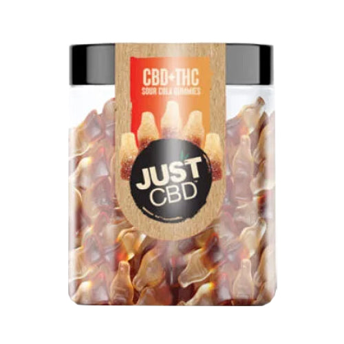 JustCBD CBD + THC Sour Cola Gummies