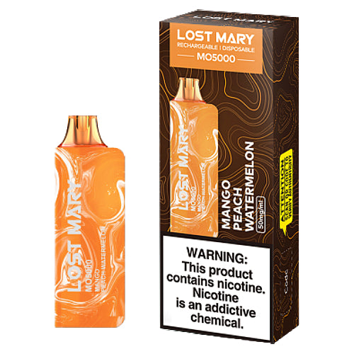 Lost Mary MO5000 - Disposable Vape Device - Mango Peach Watermelon - 5 Pack