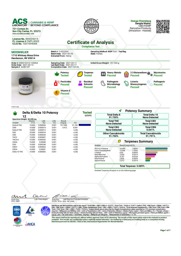 Moonwlkr D8 Oil Cartridge Telesto