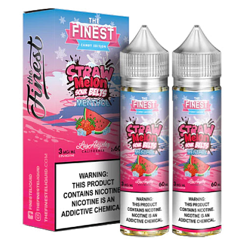 The Finest E-Liquid Synthetic - Straw Melon Sour Belts Menthol - 2x60ml