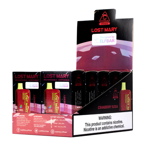 Lost Mary OS5000 - Disposable Vape Device - Cranberry Soda - 10 Pack