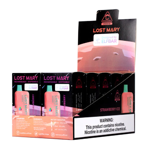 Lost Mary OS5000 - Disposable Vape Device - Straw Ice - 10 Pack ADV365 Lost Mary OS5000 - Disposable Vape Device - Straw Ice - 10 Pack ADV365