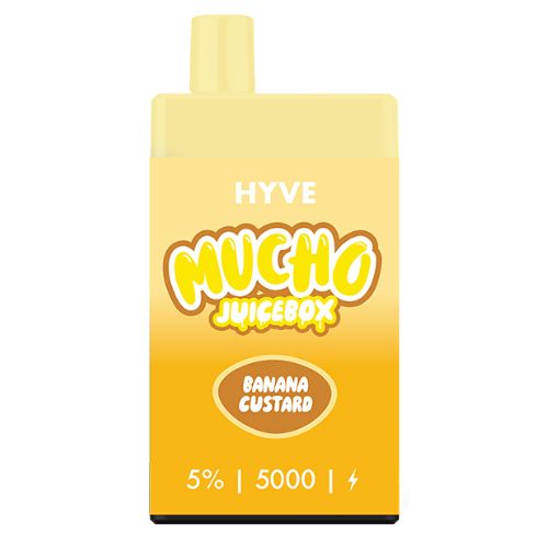 Hyve 5K x MUCHO JuiceBox - Disposable Vape Device - Banana Custard (5 ADV365 Hyve 5K x MUCHO JuiceBox - Disposable Vape Device - Banana Custard (5 ADV365