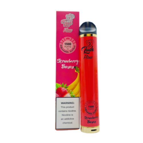 Lush 1500 Flow - Disposable Vape Device - Strawberry Banana - 10 Pack