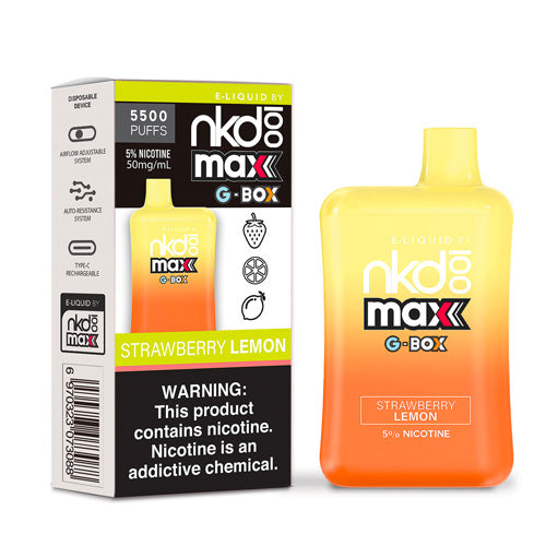 Naked 100 Max G-Box - Disposable Vape Device - Strawberry Lemon (10 Pack)