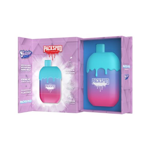 Packwood Packspod 5000 - Disposable Vape Device - Gelato Freeze (5 Pac ADV365 Packwood Packspod 5000 - Disposable Vape Device - Gelato Freeze (5 Pac ADV365