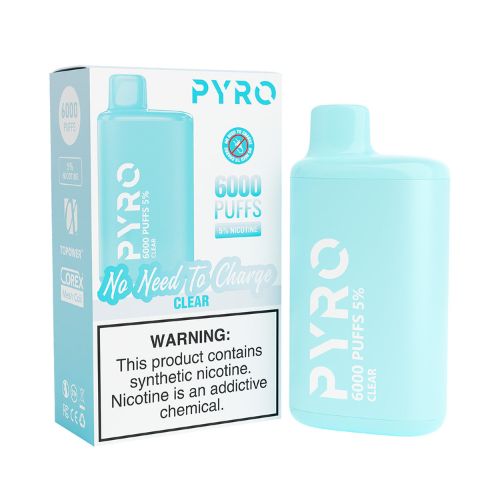 Pyro 6000 - Disposable Vape Device - Clear (10 Pack) ADV365 Pyro 6000 - Disposable Vape Device - Clear (10 Pack) ADV365