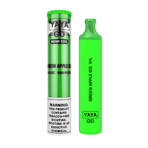 YAYA Go 1600 NTN - Disposable Vape Device -  Green Apple Ice - 10 Pack