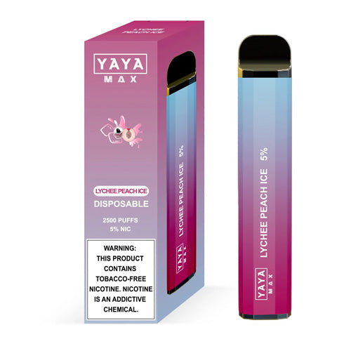 YAYA MAX 2500 NTN - Disposable Vape Device - Lychey Peachy Ice - 10 Pack