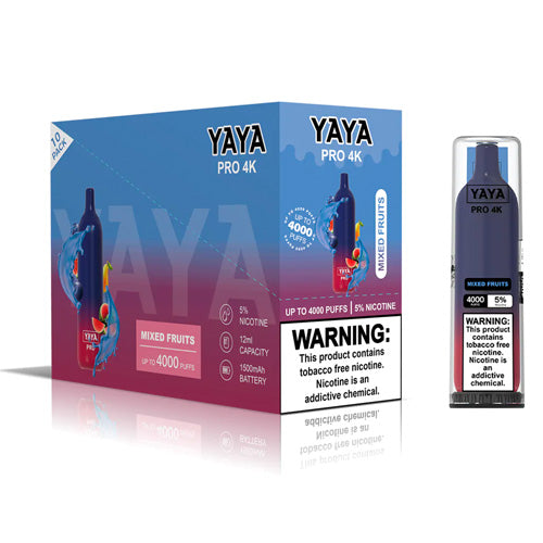 YAYA Pro 4K NTN - Disposable Vape Device - Mixed Fruits - 10 Pack