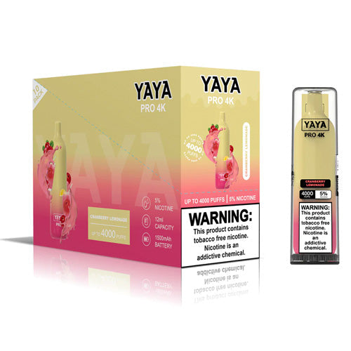 YAYA Pro 4K NTN - Disposable Vape Device - Cranberry Lemonade - 10 Pack